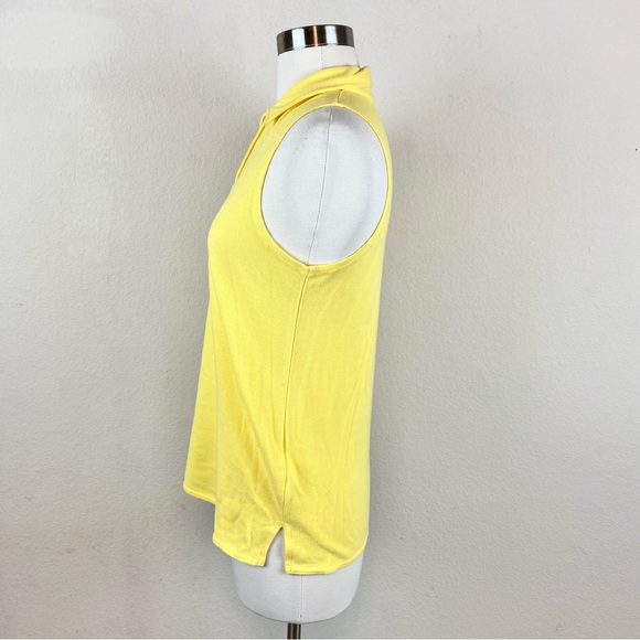 Gap Yellow Cut Off Sleeve Collared Top - Picture 4 of 6